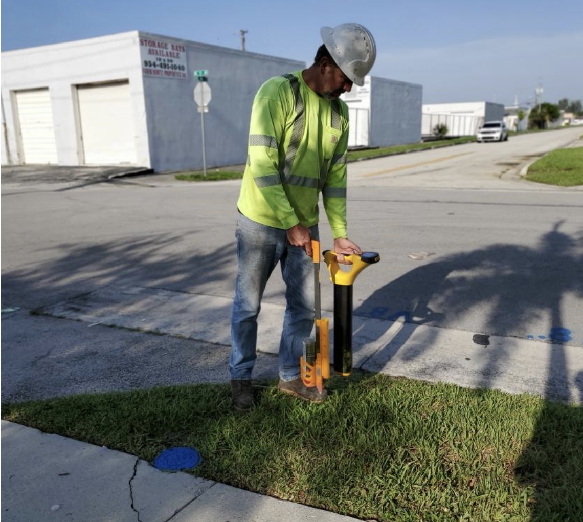 Utility verification electromagnetic locating step one South Florida